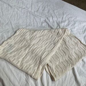 Wool and Cashmere Blend Fine Knit Cable/Lace Infinity Scarf by Celeste